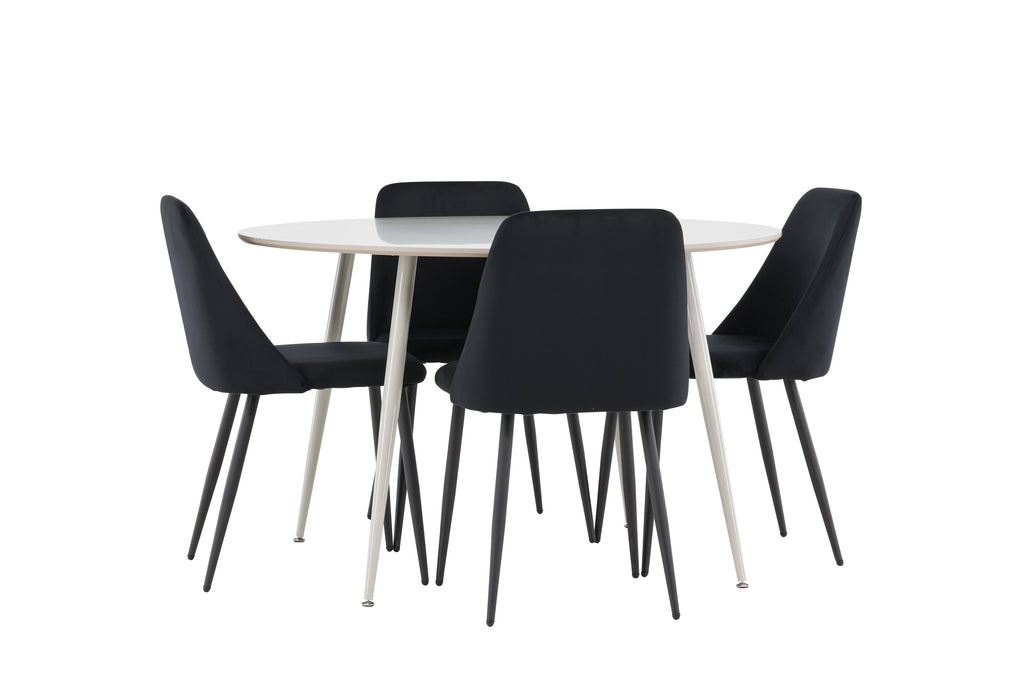 Plaza matbord med Night matstolar i sammet