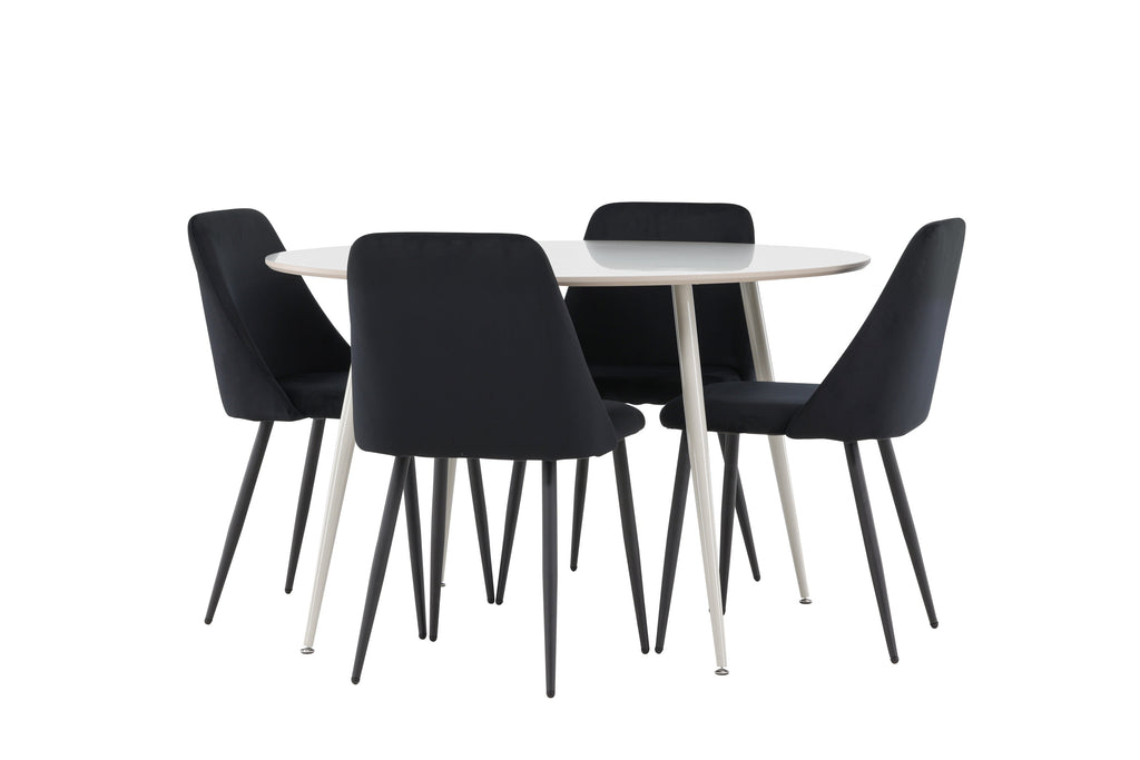Plaza matbord med Night matstolar i sammet