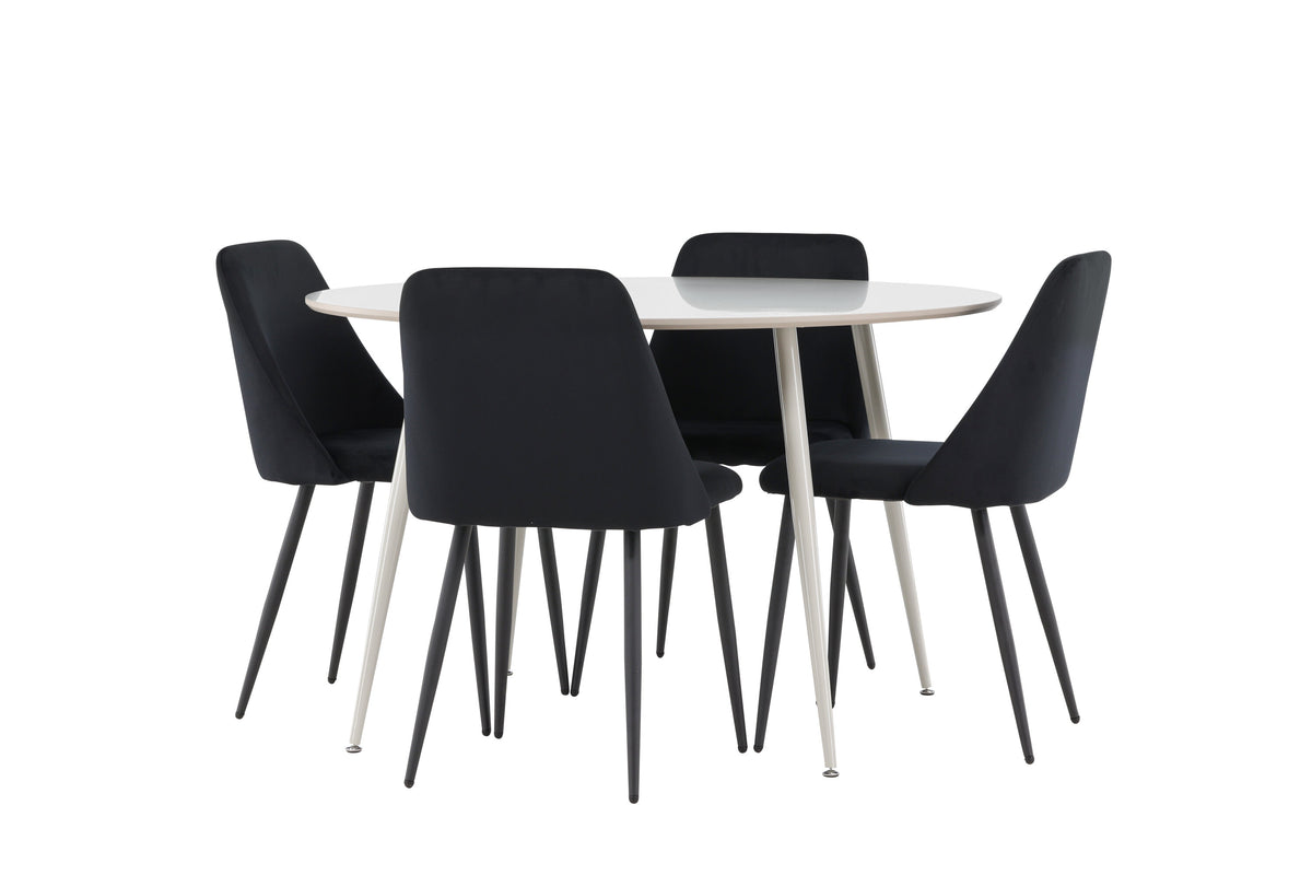 Plaza matbord med Night matstolar i sammet