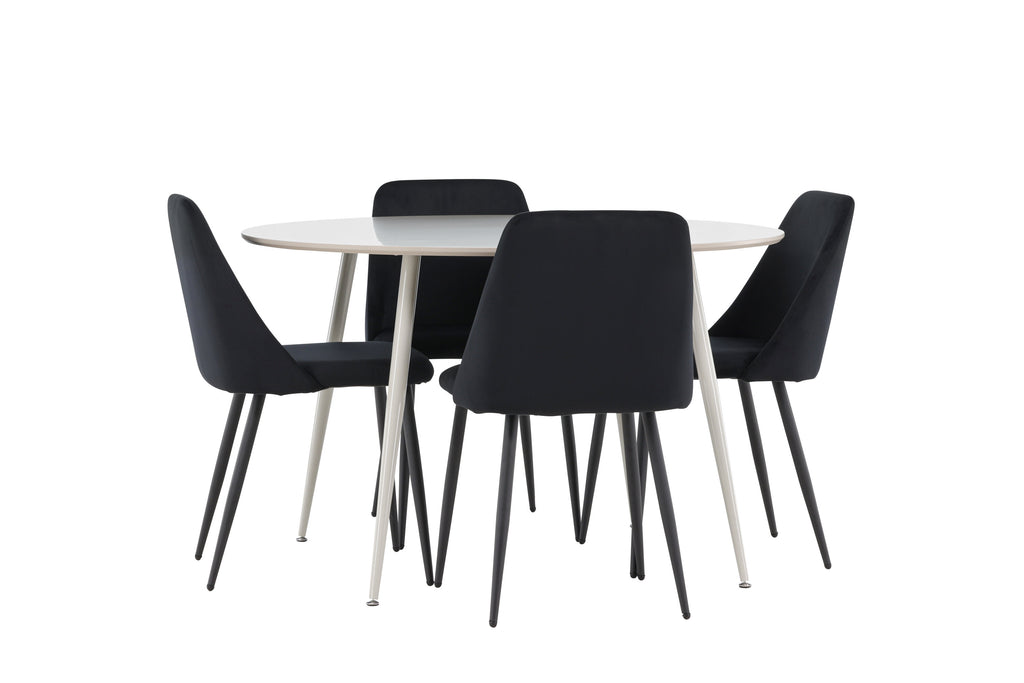 Plaza matbord med Night matstolar i sammet
