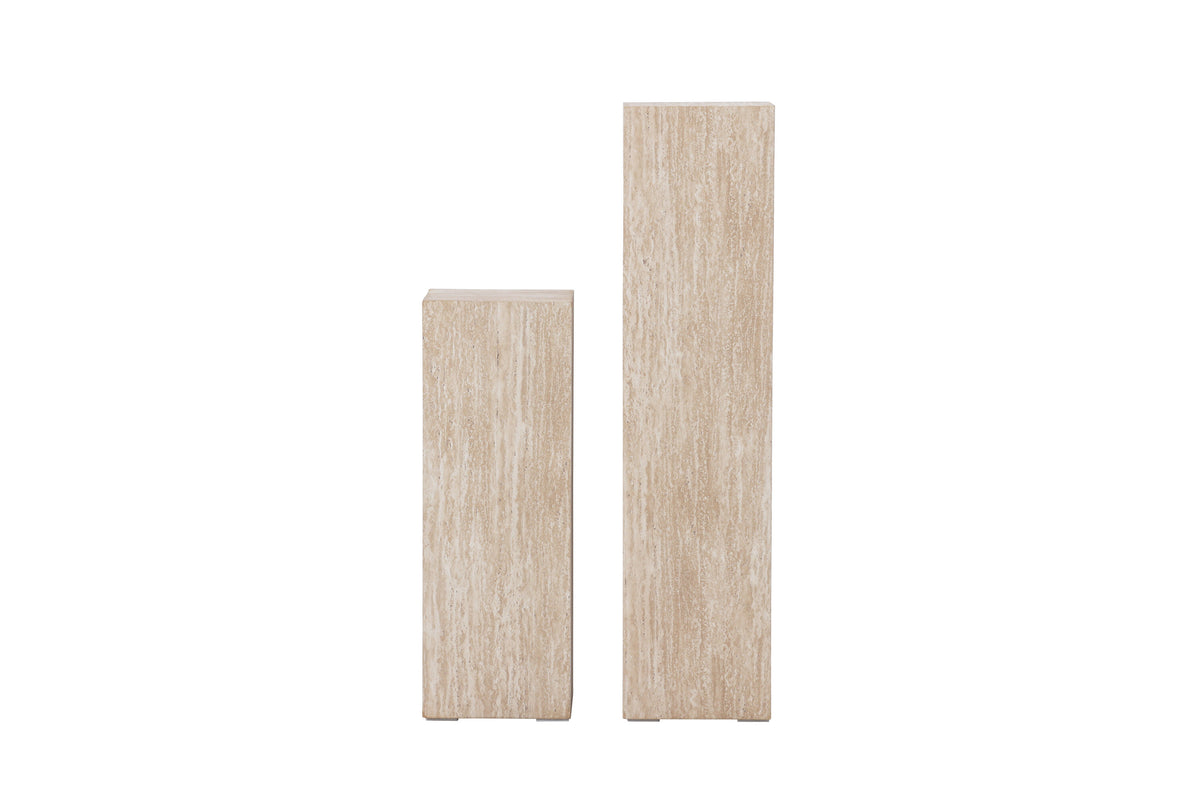 Ramsvik sidobord 2-pack 23x65 och 23x95 cm beige travertinimitation