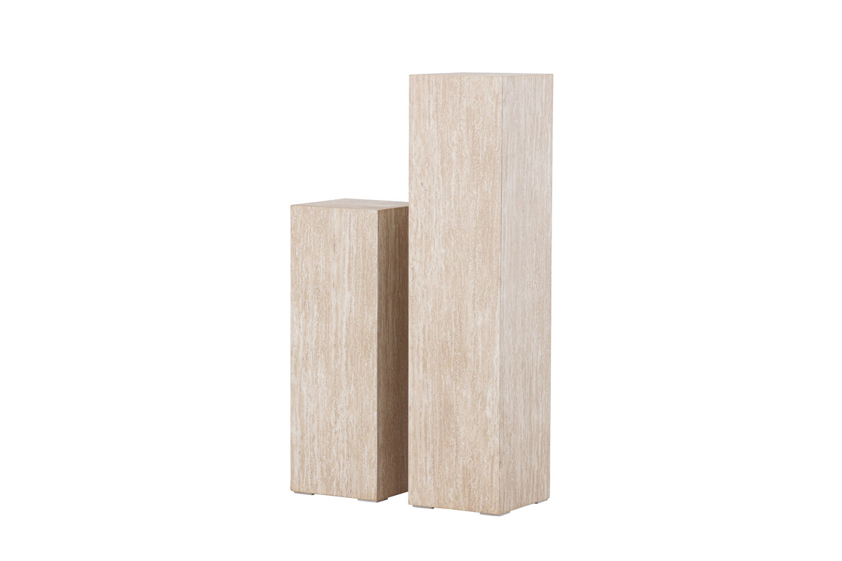 Ramsvik sidobord 2-pack 23x65 och 23x95 cm beige travertinimitation