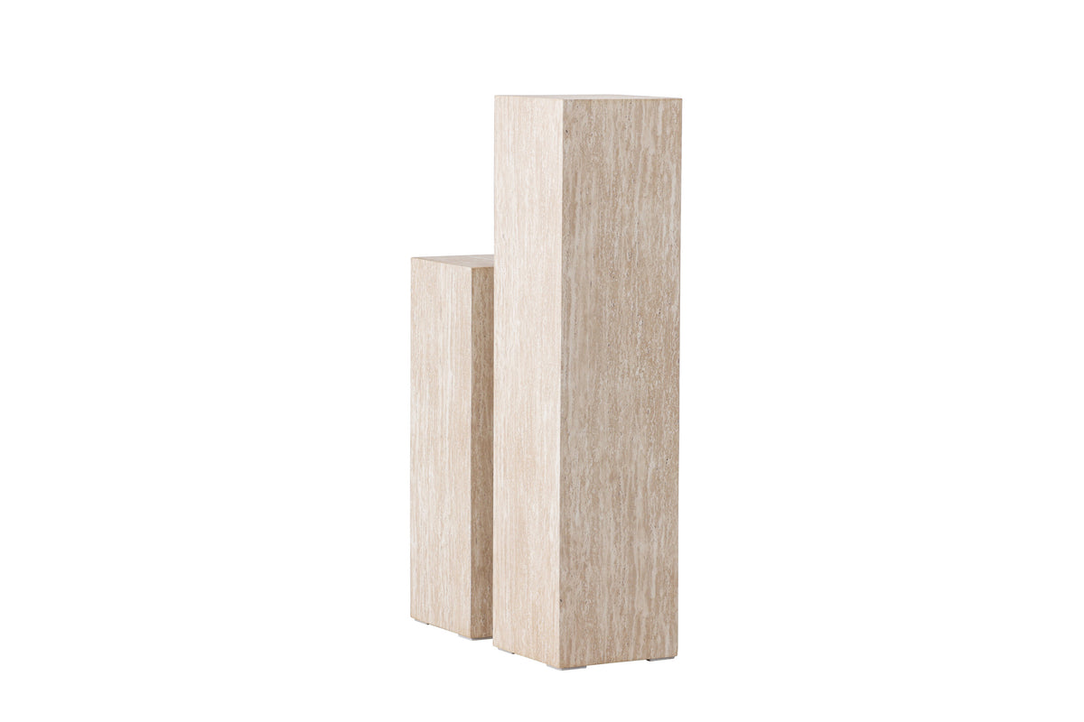 Ramsvik sidobord 2-pack 23x65 och 23x95 cm beige travertinimitation