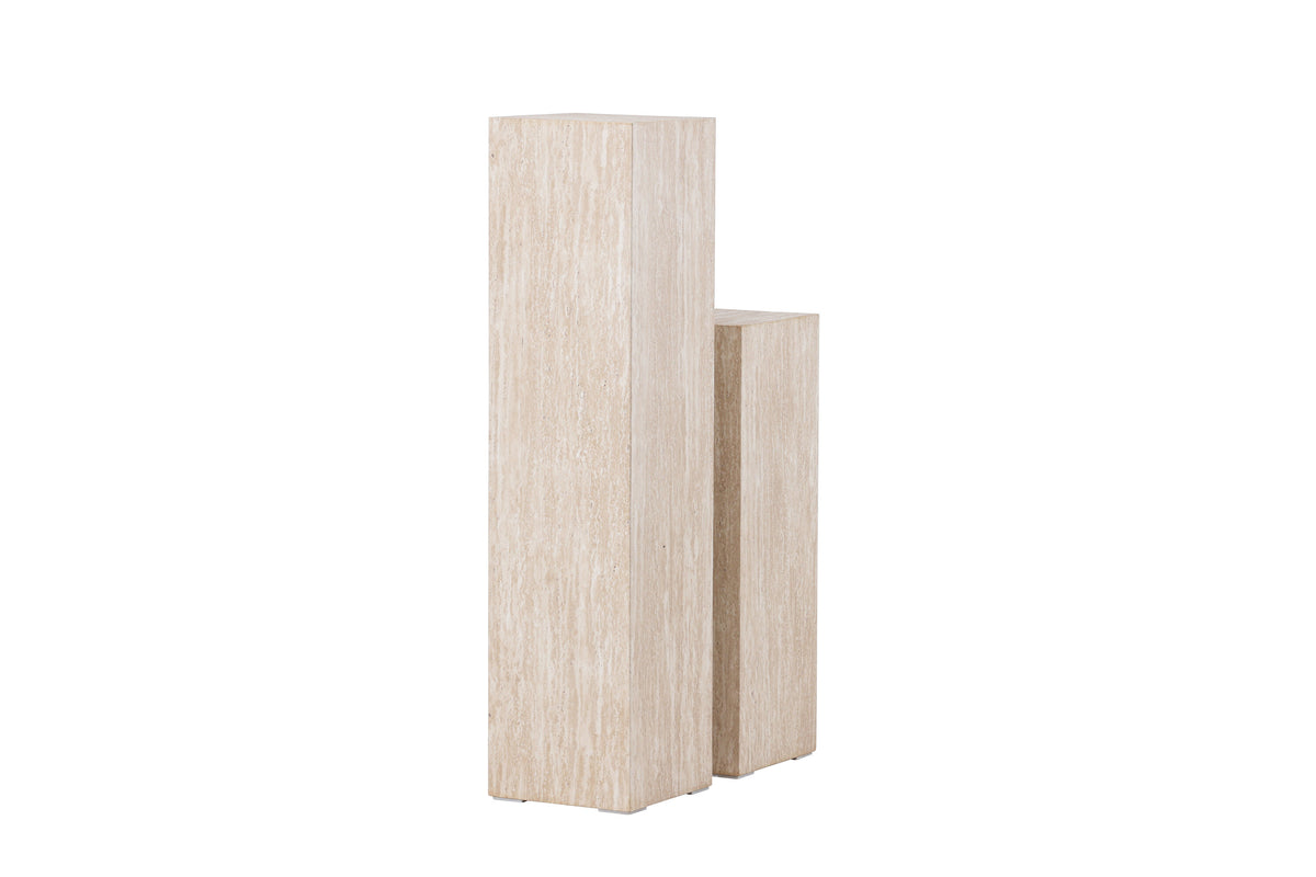 Ramsvik sidobord 2-pack 23x65 och 23x95 cm beige travertinimitation