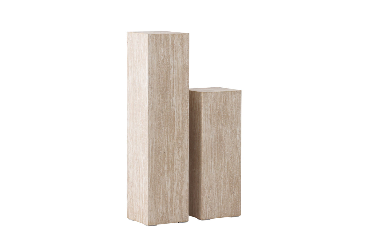 Ramsvik sidobord 2-pack 23x65 och 23x95 cm beige travertinimitation