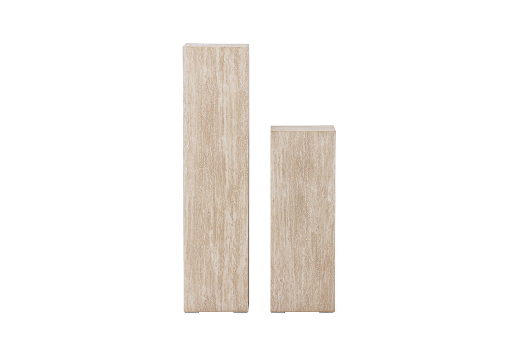 Ramsvik sidobord 2-pack 23x65 och 23x95 cm beige travertinimitation