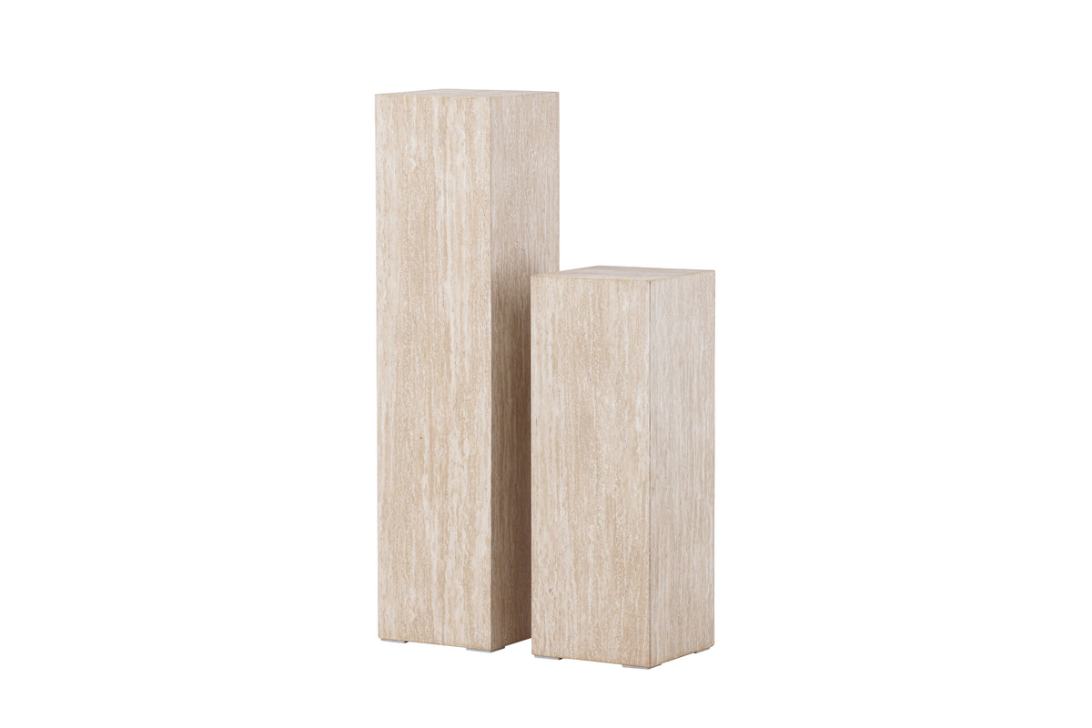 Ramsvik sidobord 2-pack 23x65 och 23x95 cm beige travertinimitation