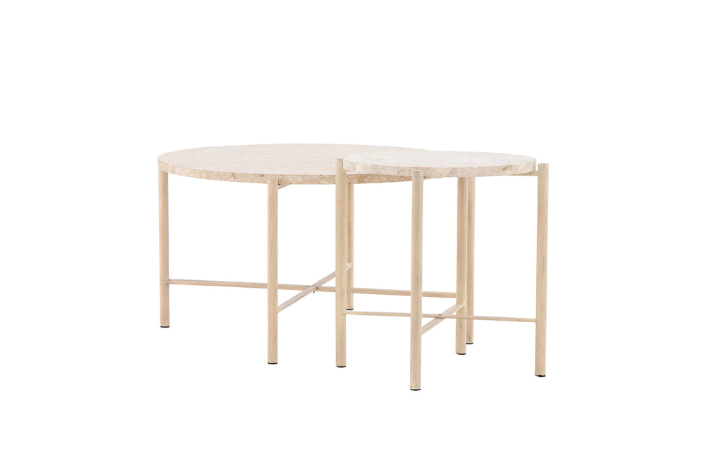 Sandhamn soffbord 2-pack Ø70 och Ø40 cm beige mactansten