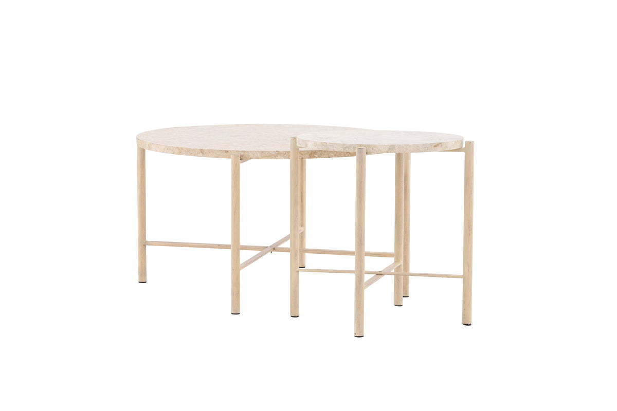 Sandhamn soffbord 2-pack Ø70 och Ø40 cm beige mactansten