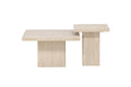 Qvart soffbordsset 80x80x46 cm + 50x50x56 cm beige med travertinimitation