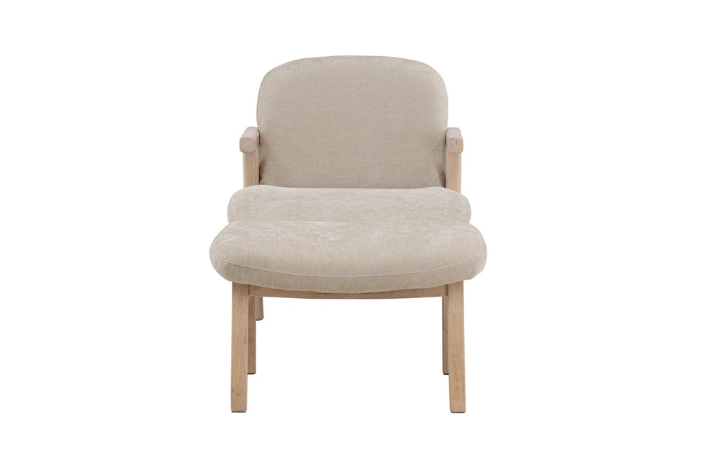 Rile fåtölj med fotpall vitlaserad/beige