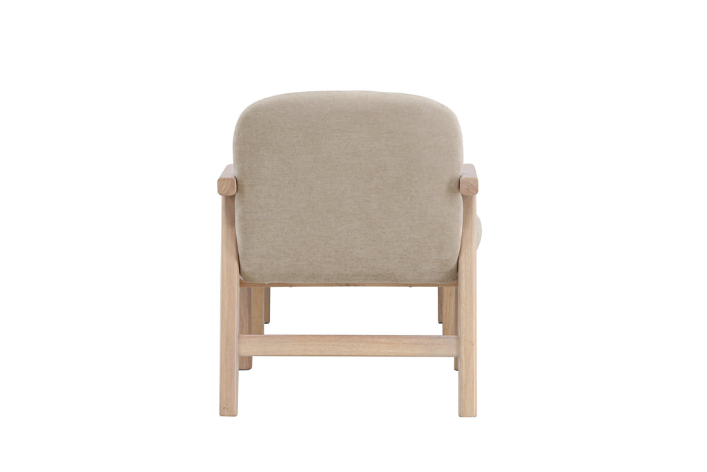 Rile fåtölj med fotpall vitlaserad/beige