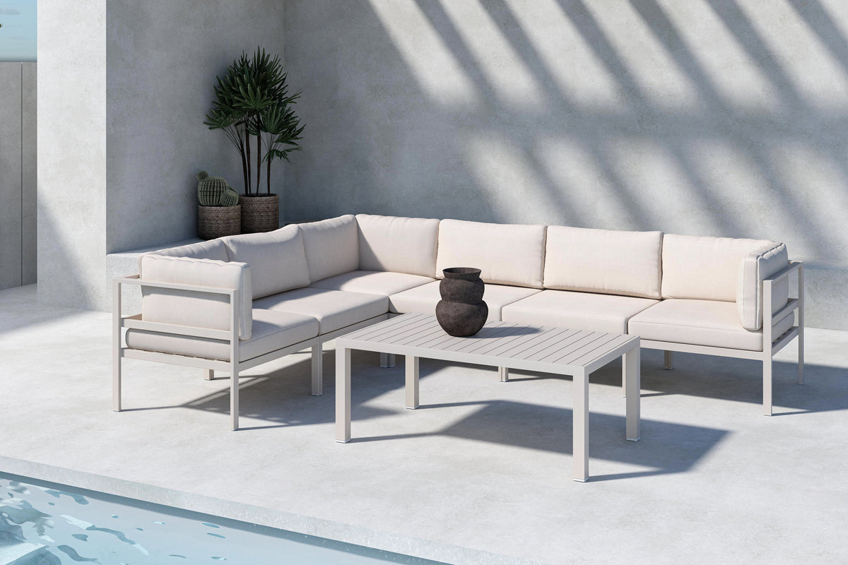 Copacabana modulär hörnsoffgrupp 3+3 med bord beige
