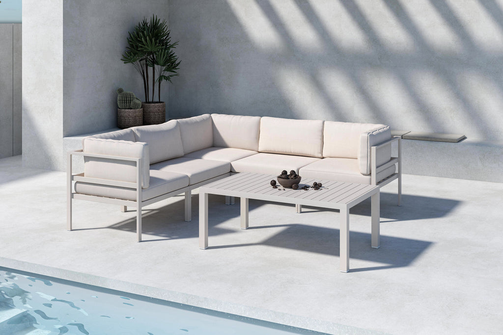 Copacabana modulär hörnsoffgrupp 3+2 med bord beige