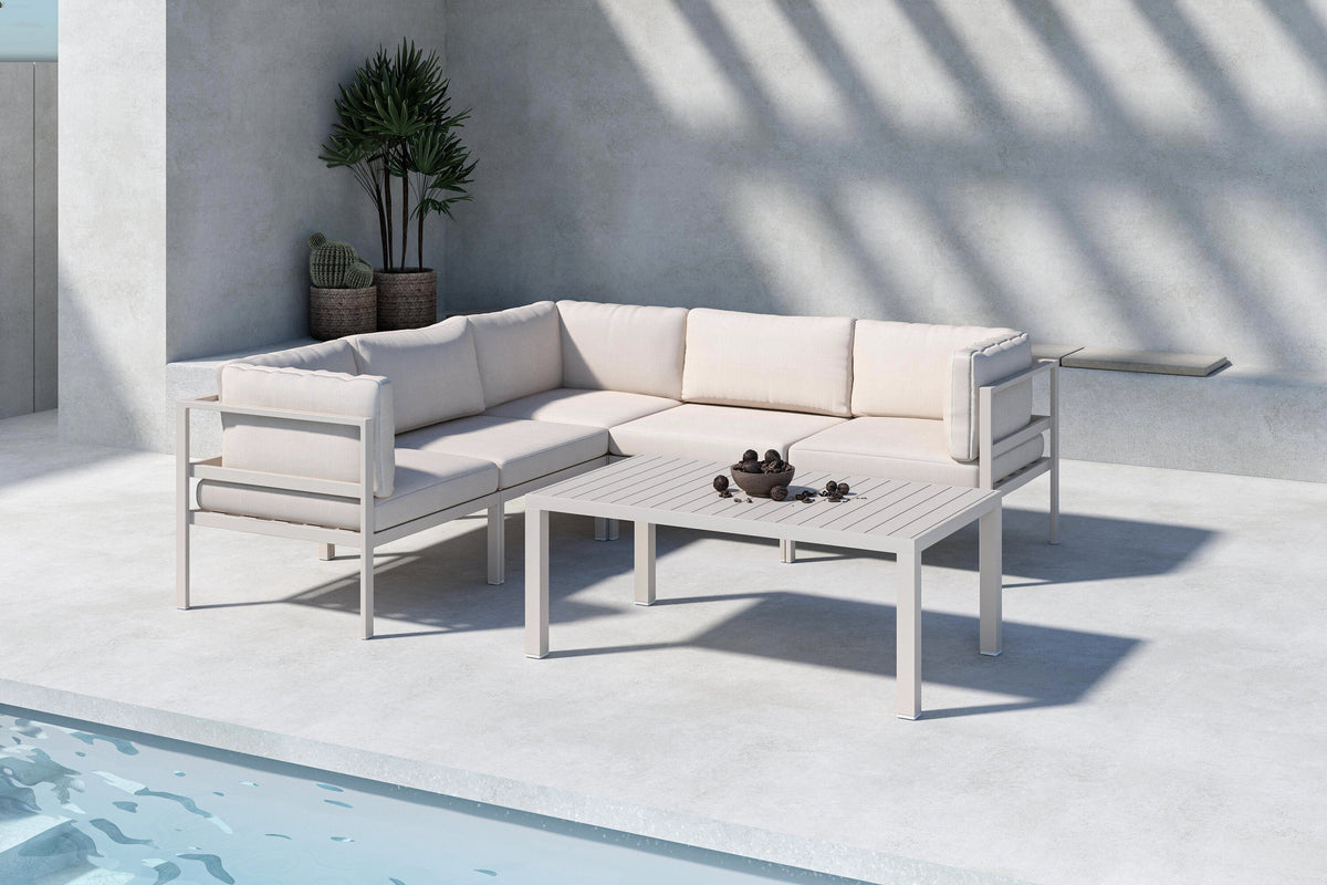 Copacabana modulär hörnsoffgrupp 3+2 med bord beige