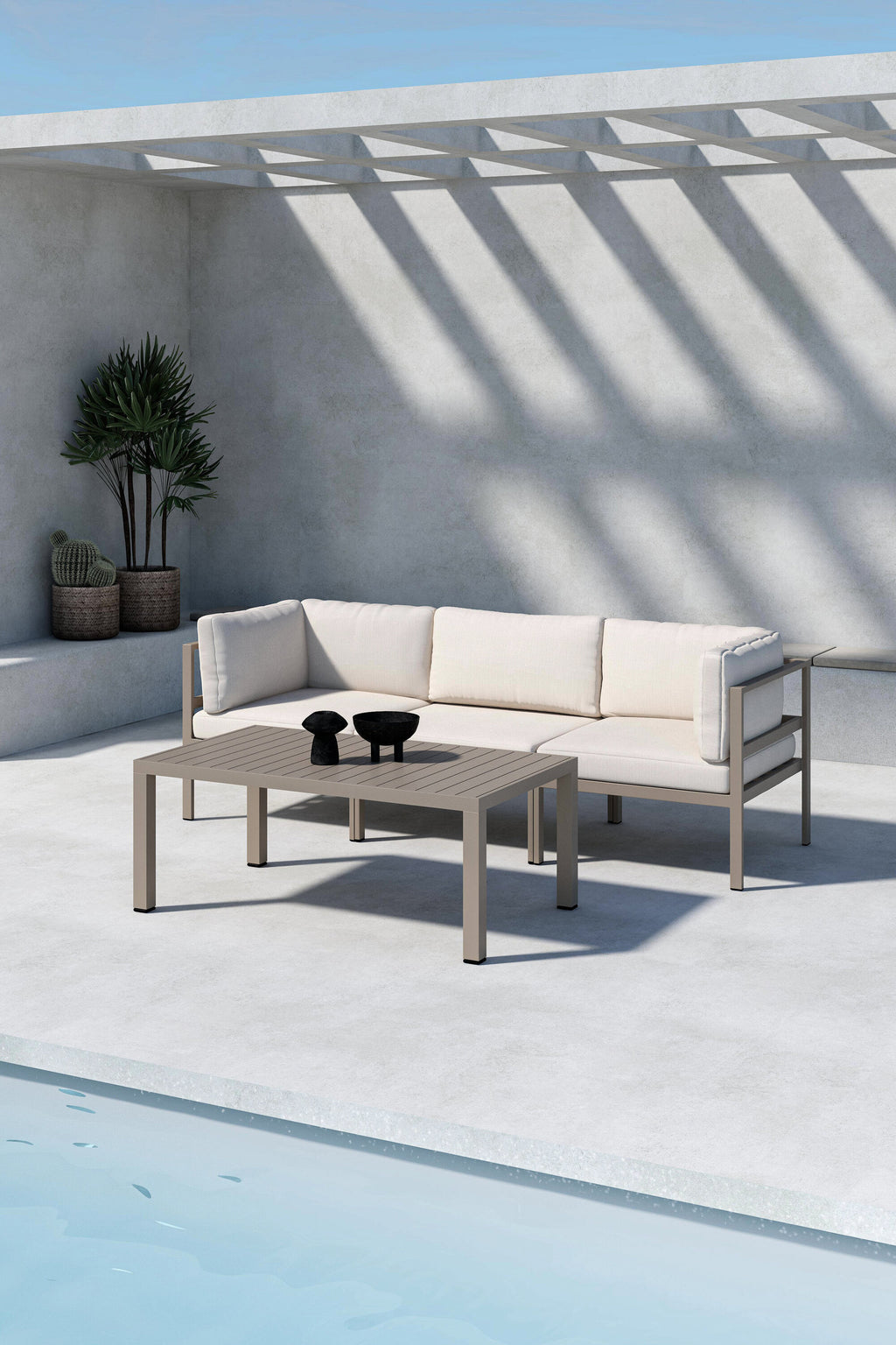 Copacabana modulär soffgrupp 2+1 med bord brun/beige