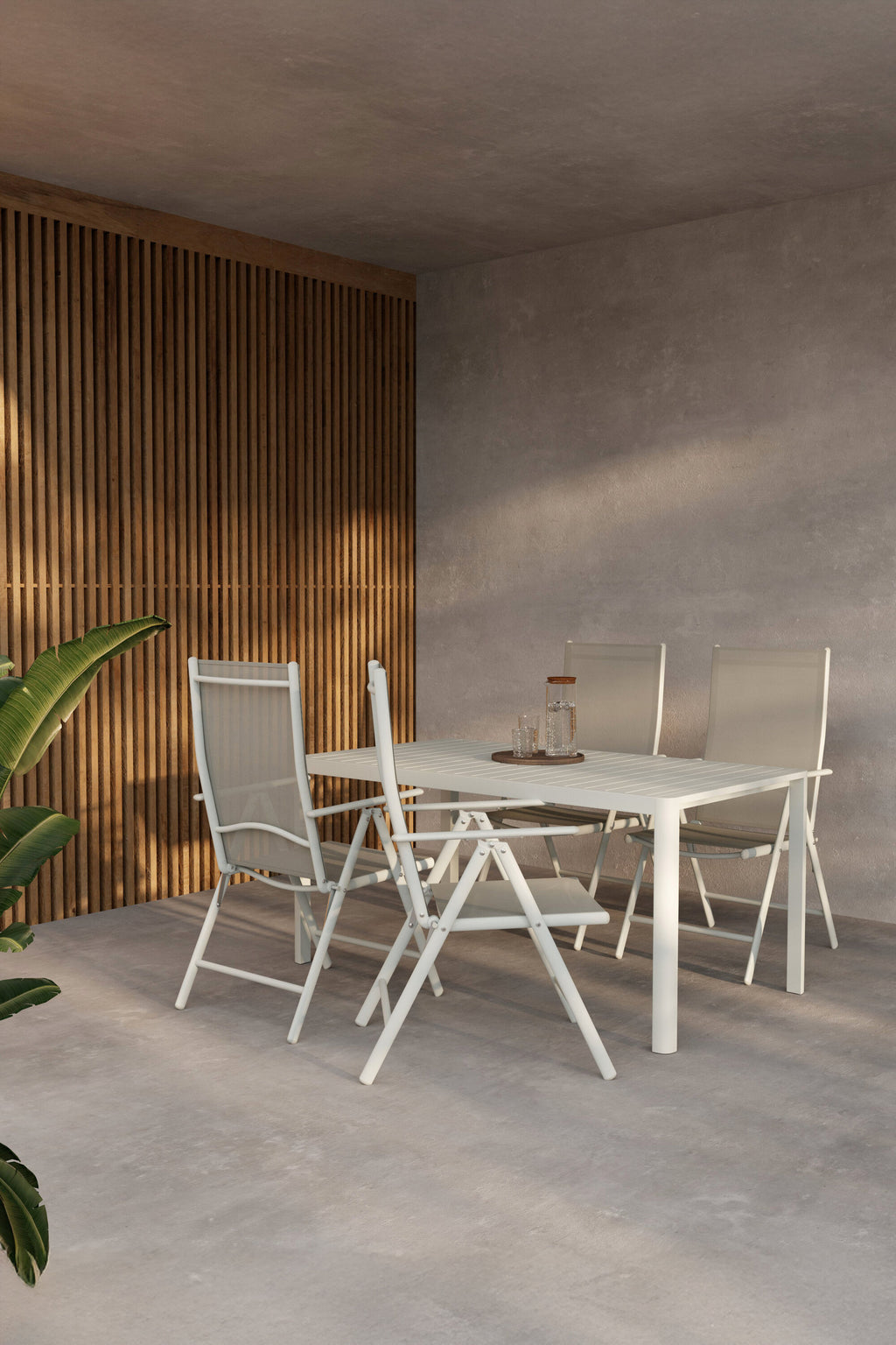 Giardini matgrupp med 4 Break-stolar beige