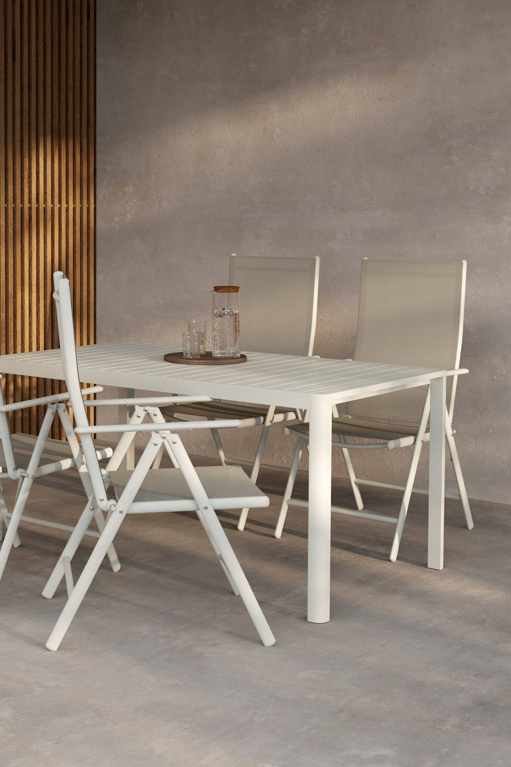 Giardini matgrupp med 4 Break-stolar beige