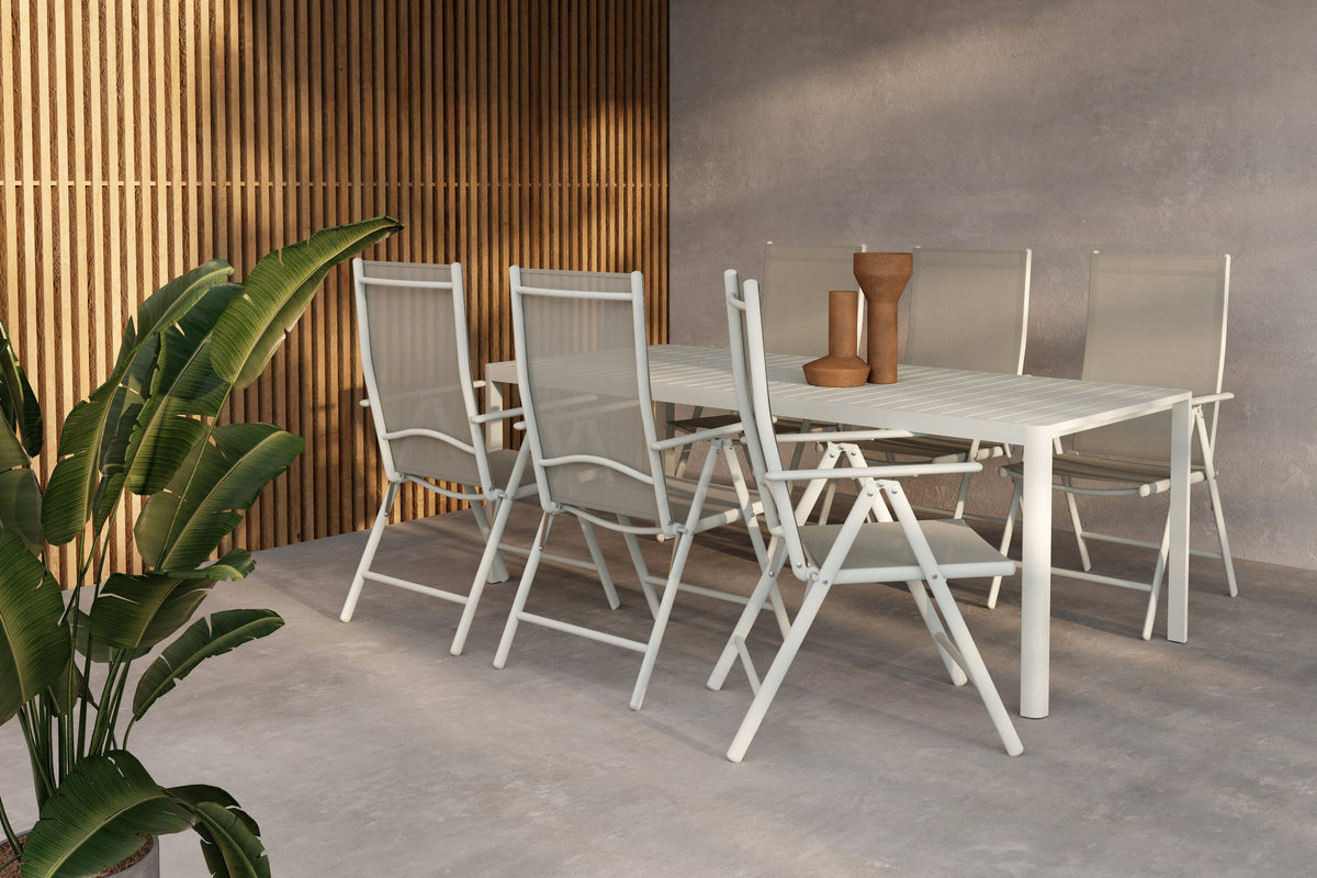 Giardini matgrupp med 6 Break-stolar beige