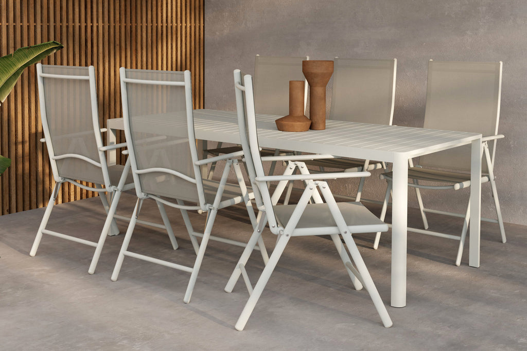 Giardini matgrupp med 6 Break-stolar beige