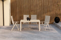 Mirko matgrupp med 4 Levanzo-stolar beige