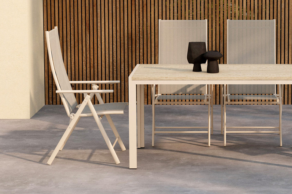 Mirko matgrupp med 4 Levanzo-stolar beige