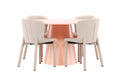 Lanzo matgrupp med 4 Astoria-stolar persikofärgad/beige