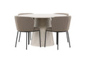 Lanzo matgrupp med 4 Edina-stolar beige/svart/brun