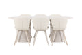 Narvik matgrupp med 6 Lilja-stolar beige