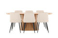 Stjärnö oval matgrupp med 6 Night-stolar natur/svart/beige
