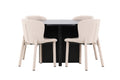 Strada matgrupp med 4 Astoria-stolar svart/beige