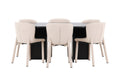 Strada matgrupp med 6 Astoria-stolar svart/beige