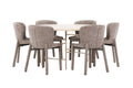Copenhagen matgrupp vitlaserad/beige med 6 bruna Astoria-stolar