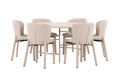 Copenhagen matgrupp vitlaserad/beige med 6 beige Astoria-stolar