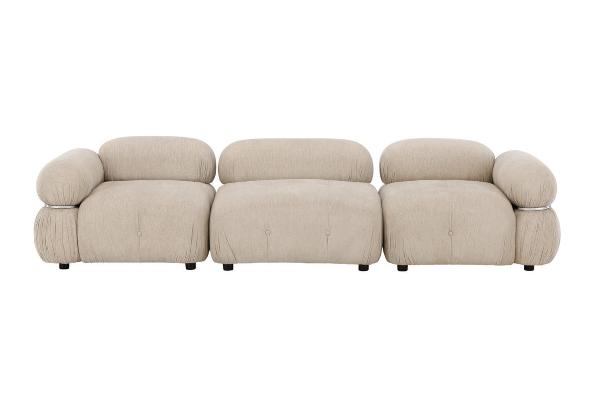 Mika modulsoffa 3 delar beige/silver