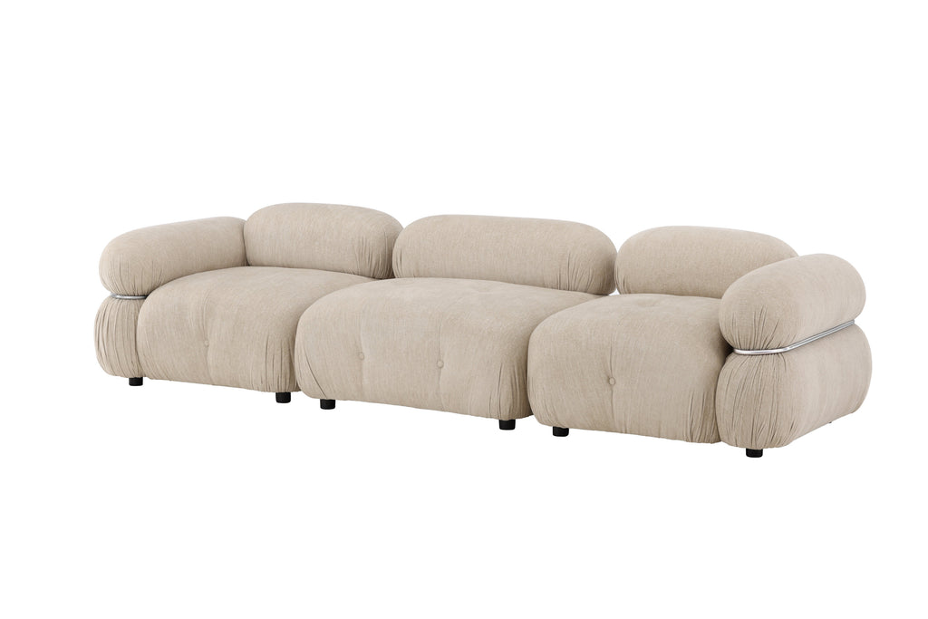 Mika modulsoffa 3 delar beige/silver