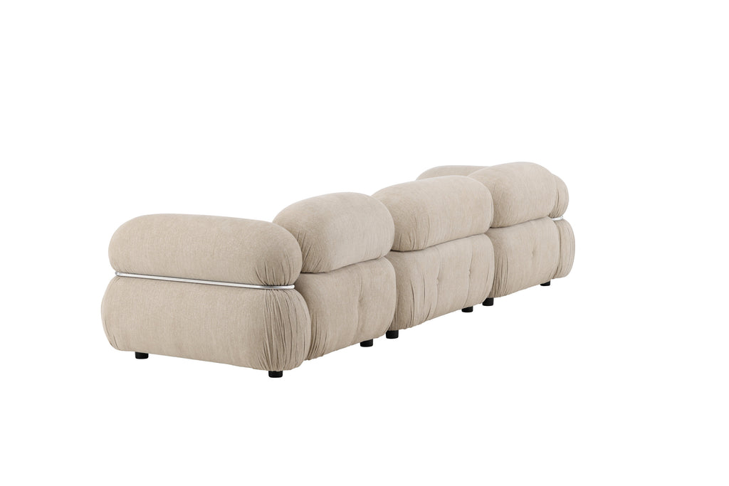 Mika modulsoffa 3 delar beige/silver