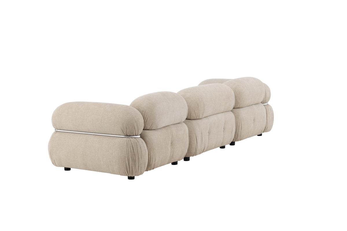 Mika modulsoffa 3 delar beige/silver