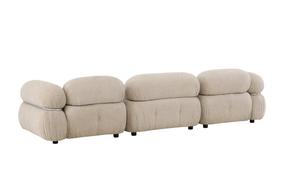 Mika modulsoffa 3 delar beige/silver