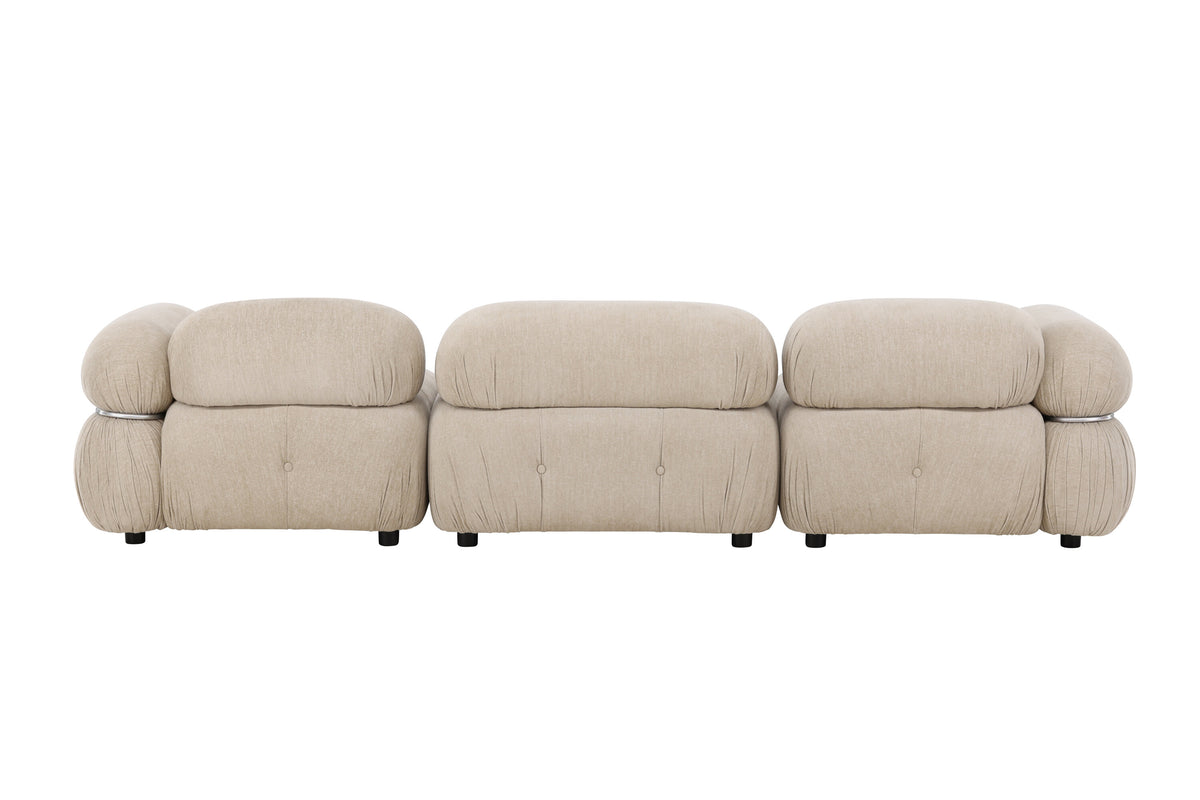 Mika modulsoffa 3 delar beige/silver