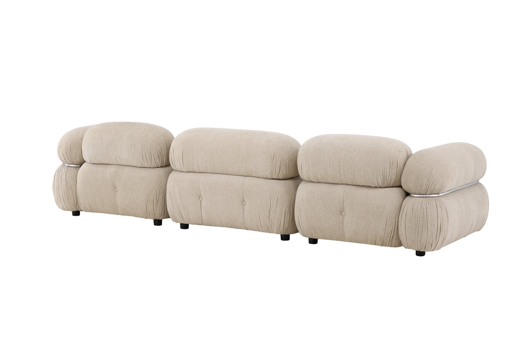 Mika modulsoffa 3 delar beige/silver