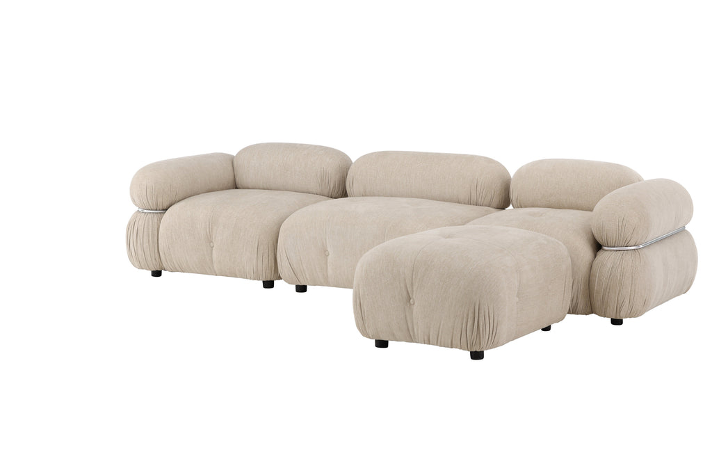 Mika modulsoffa 4 delar beige/silver