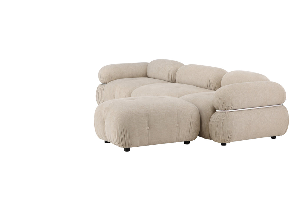 Mika modulsoffa 4 delar beige/silver