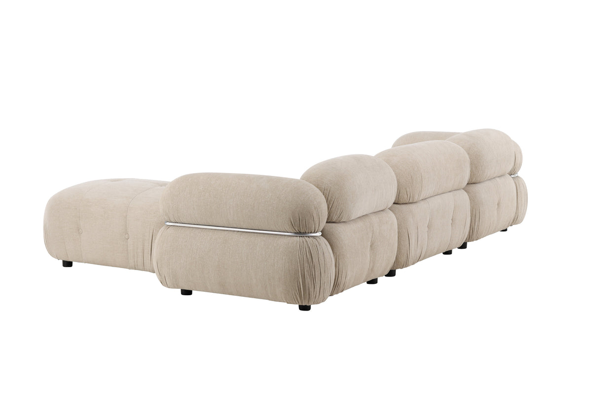Mika modulsoffa 4 delar beige/silver