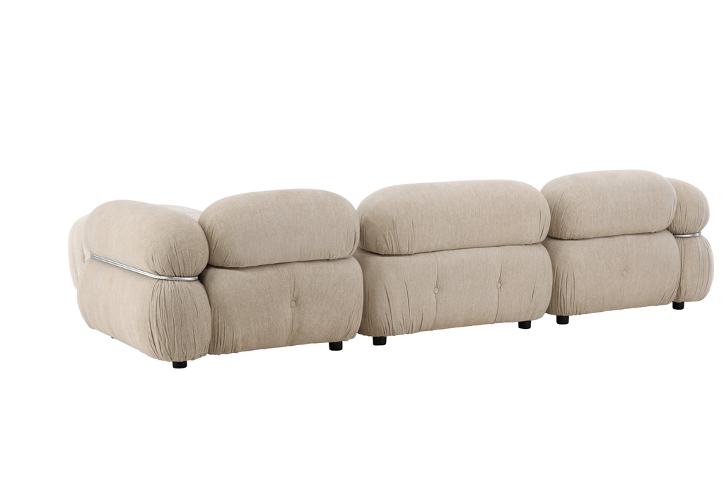 Mika modulsoffa 4 delar beige/silver