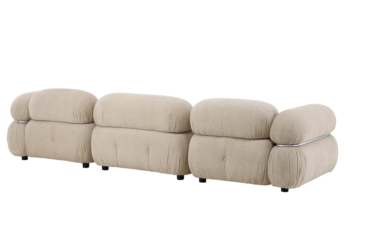 Mika modulsoffa 4 delar beige/silver