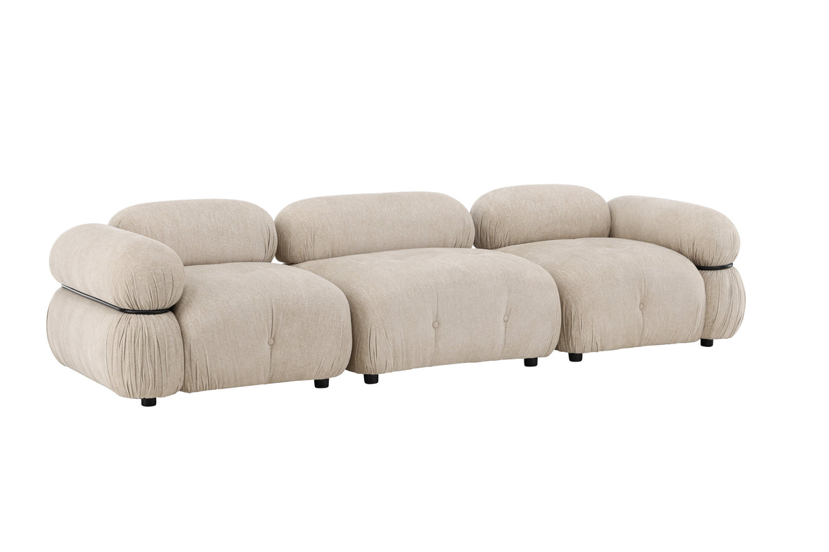 Mika modulsoffa 3 delar beige/svart