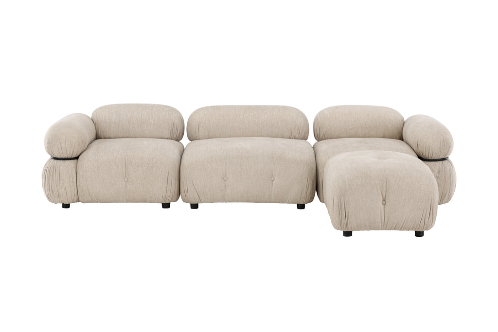 Mika modulsoffa 4 delar beige/svart
