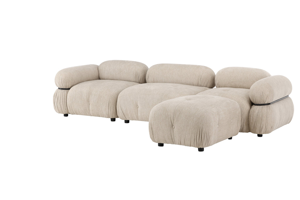 Mika modulsoffa 4 delar beige/svart