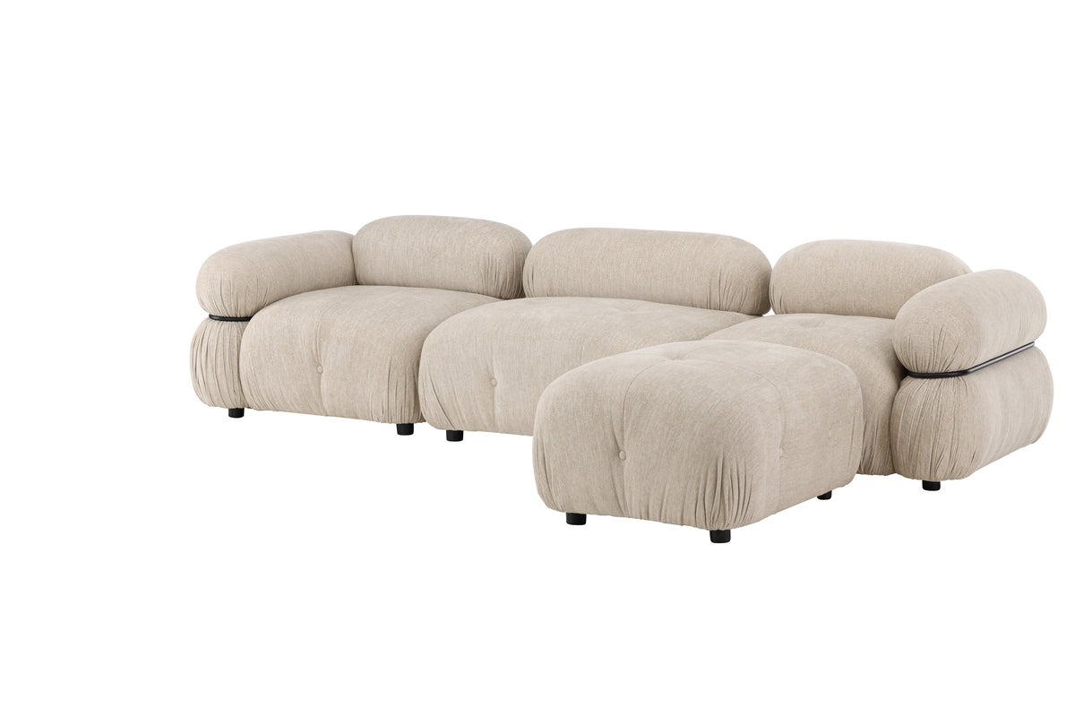 Mika modulsoffa 4 delar beige/svart